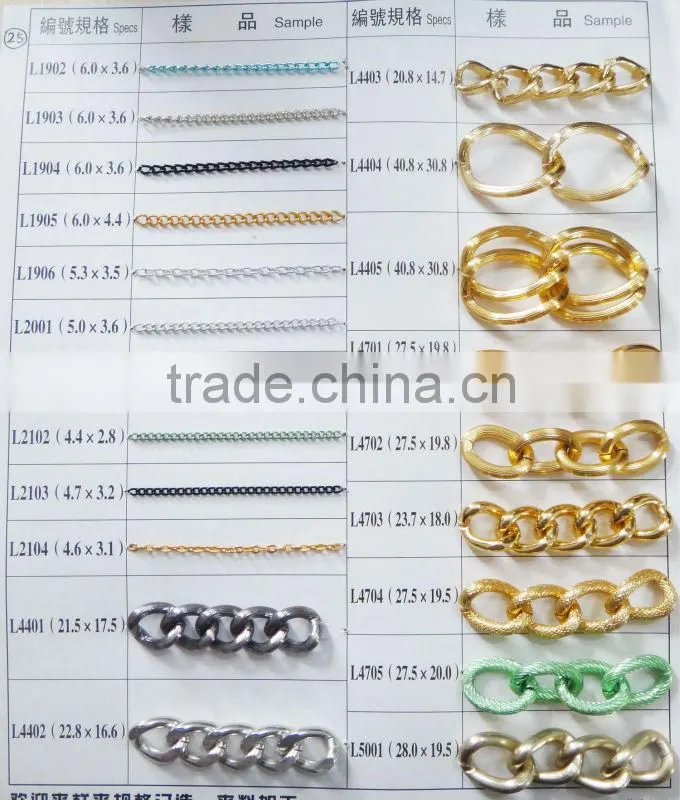 New design Spray painted chain curb shape aluminium chain