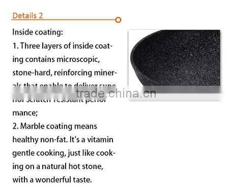 soft touch handle non stick blue diamond coating frying pan