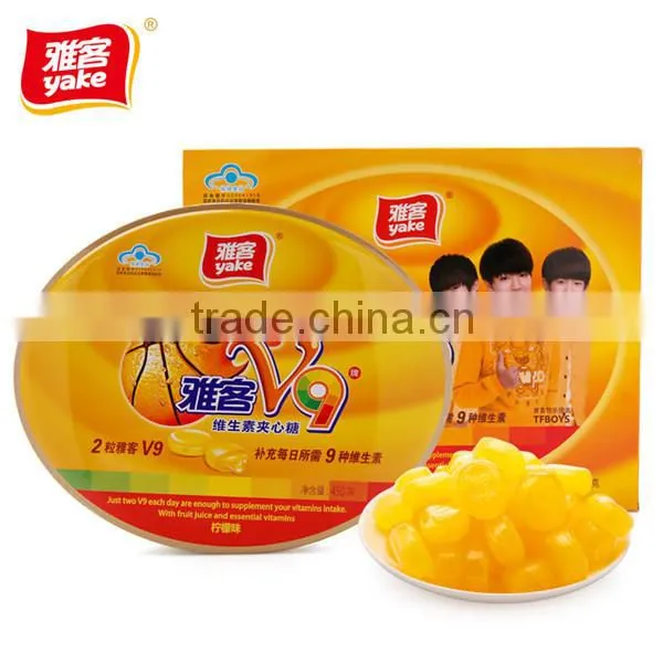 Yake chinese fruit hard candy with 9 vitamins