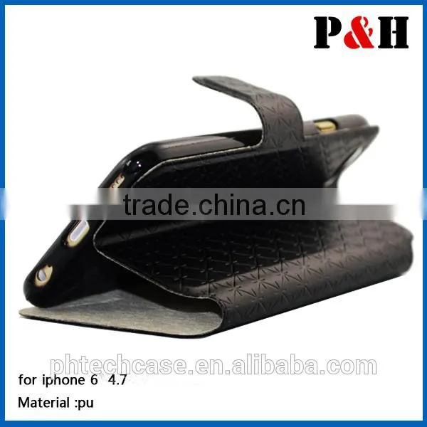 2015 Hot sell wallet flip leather case for apple iphone 6