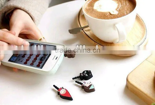 2013 the best-selling 3D mini cartoon design silicone dust plug