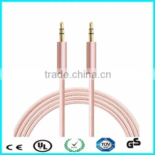 Male to male aux cable braided 3.5mm jack audio cable