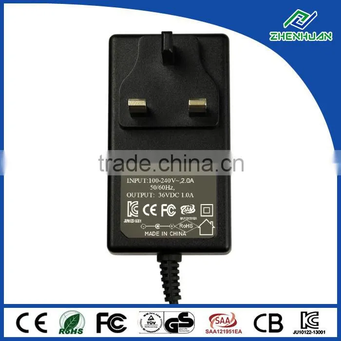 electric power adapter 36V 1.0A adapter for led light
