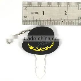 cartoon non-phthalates and lead hat design soft PVC key cover for promotion