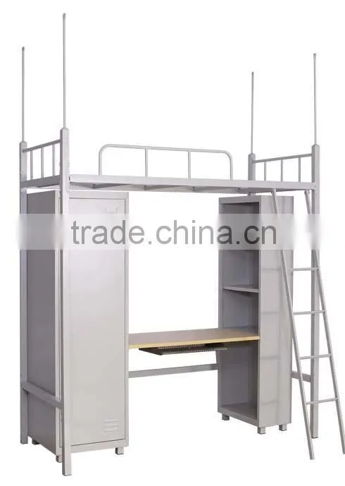 Fashion high quality durable bedroom furniture steel single bed for hotel