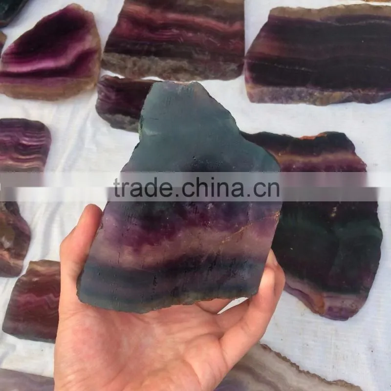 High Quality Natural Sliced Fluorite Crystal Stones Ornaments For Sale