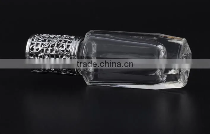 10 ml hexagonal colorful transparent glass bead bottle uv ball perfumel bottle