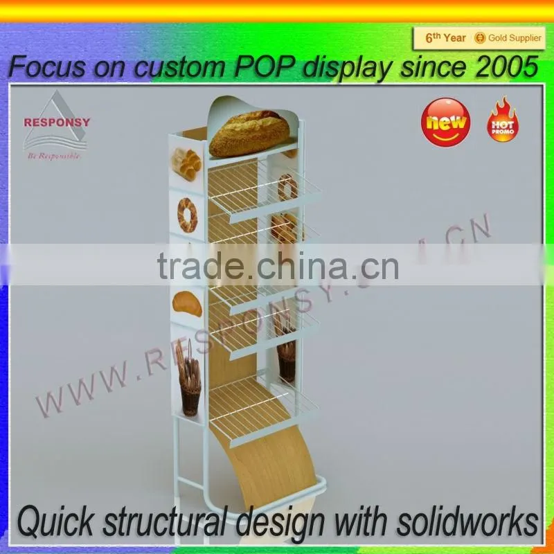 convenient stores floor metal food display shelf,snack display racks