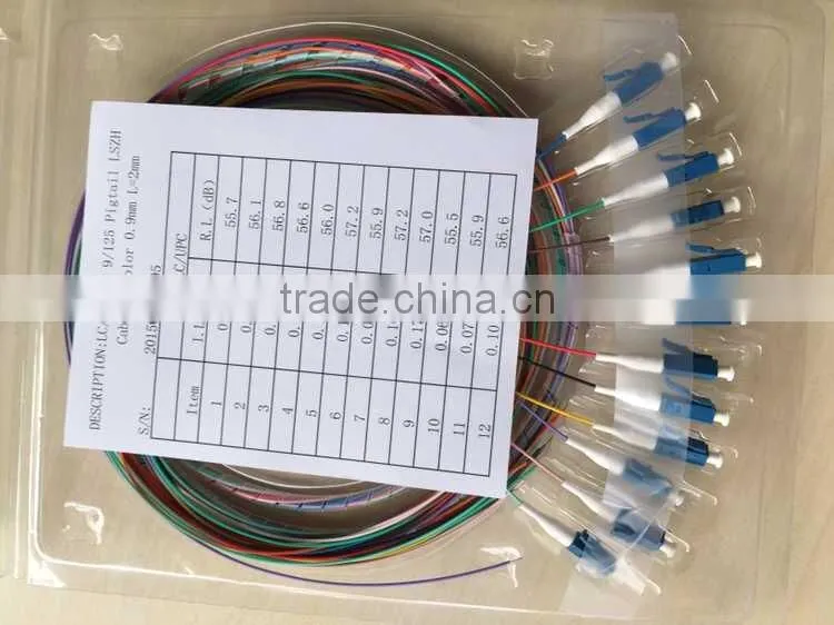LC single-mode 12core 1.5m high ferrule colorful fiber optic bundle pigtail
