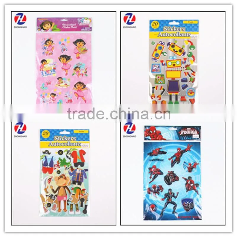New arrived unique funny customized puffy sticker for boys