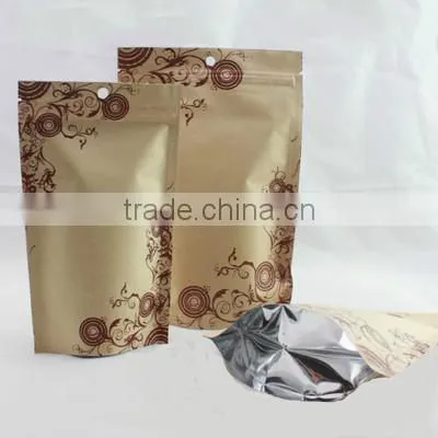kraft paper side gusset coffee packaging bag