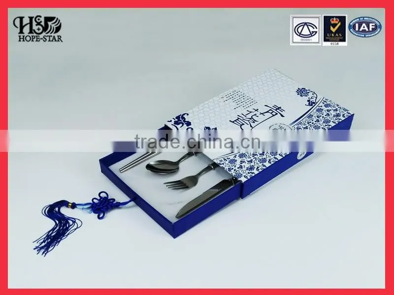 Wholesale Custom Blue Color Printing Hard Packaging Gift Paper Box Kraft Gift Paper Box for knives and forks