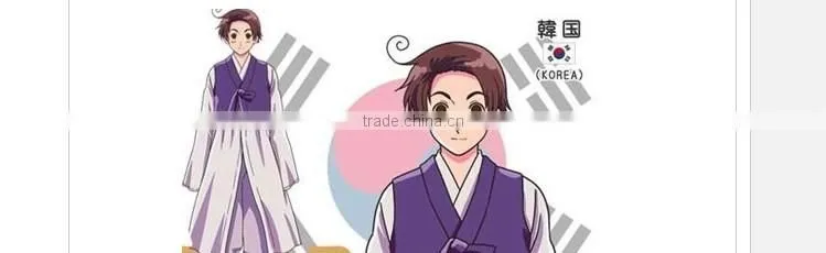 New product high quality wig in stock Axis Powers Hetalia Korea brown short wig anime