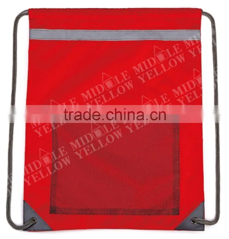 2016 factory wholesale cheap promotional nylon sport mesh drawstring backpack bag