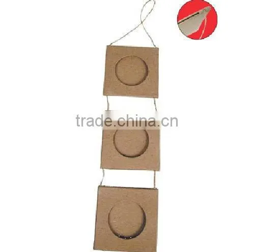 Mini Paper Mache Linked Frames - Circle cardboard photo frames