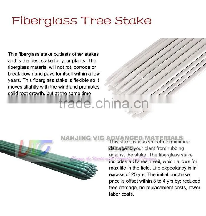 Fiberglass Garden Plant Support,Corrosion Resistant FRP Tree Stake,High Strength,Reasable Prices