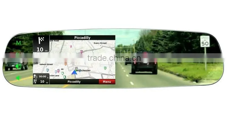 4.3 inch car frameless rearview mirror monitor with mirror link
