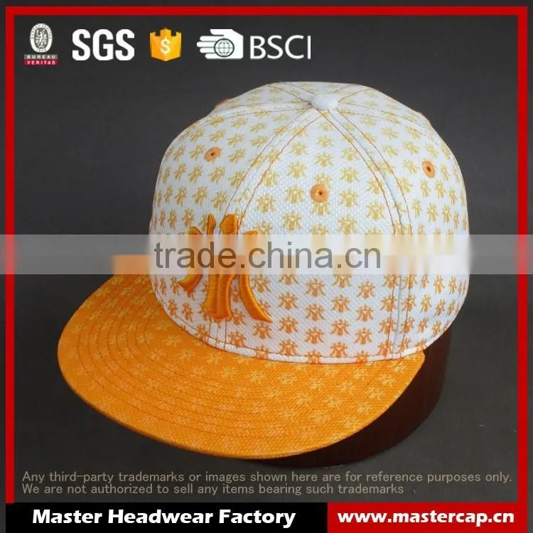 High Quality Flat Brim 3D Embroidered 6- panel Fitted cap