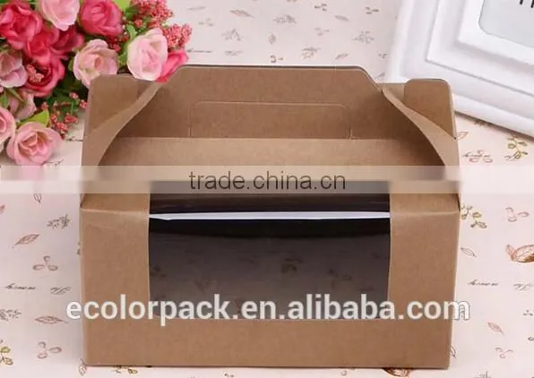 Food grade 12 pcs kraft paper cake box with inner tray