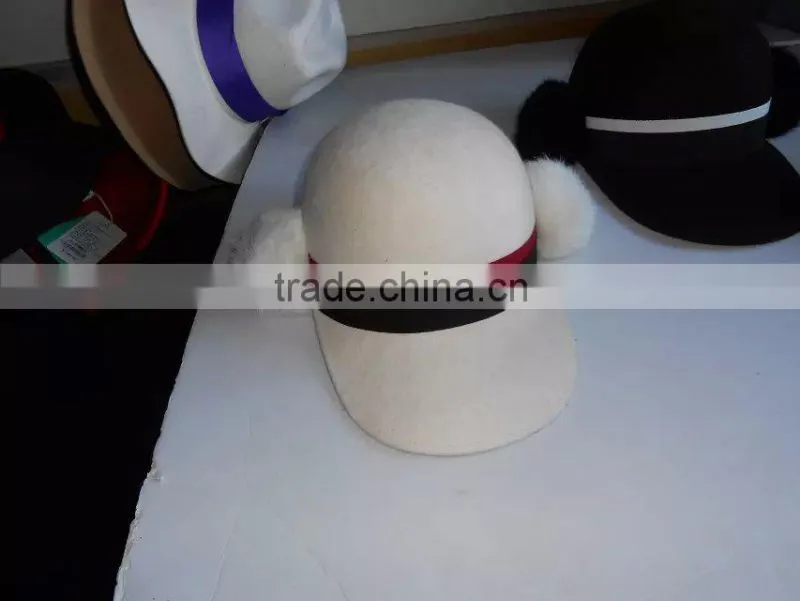wool custom winter hat with pom poms