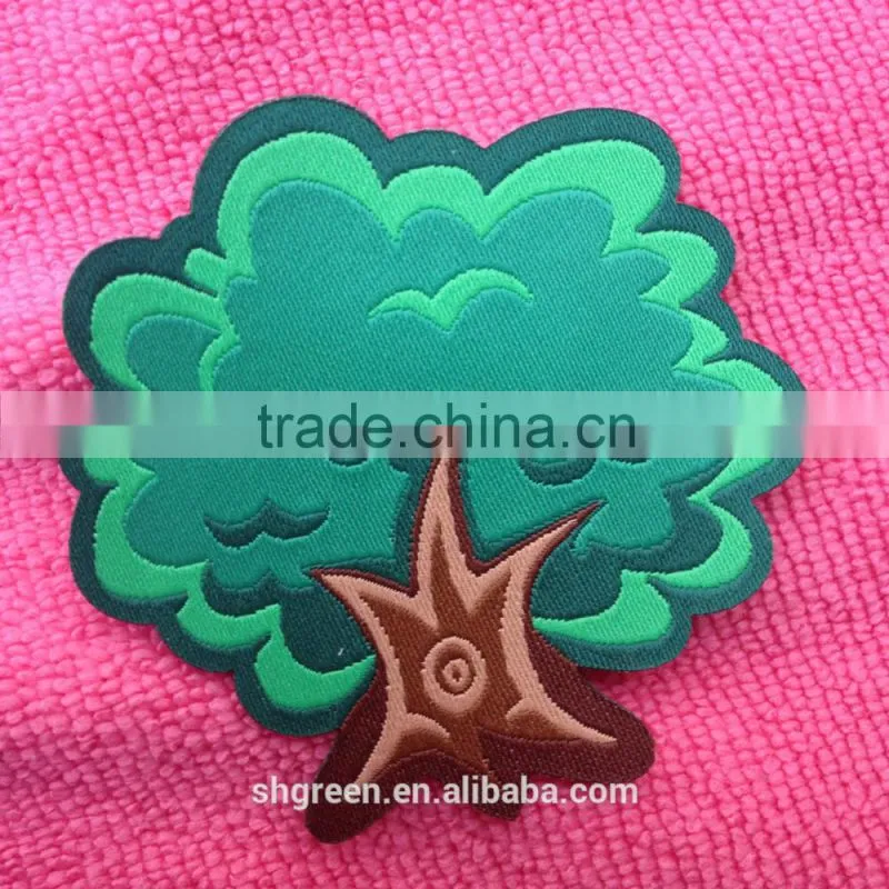White soft damask woven label for children clothing
