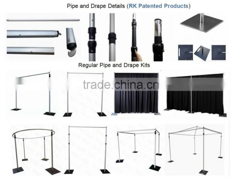 Custom Size Pipe and Drape Backdrop with Banjo Drape