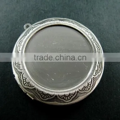 30mm setting size round vintage brass bronze antique photo locket pendant 1113003