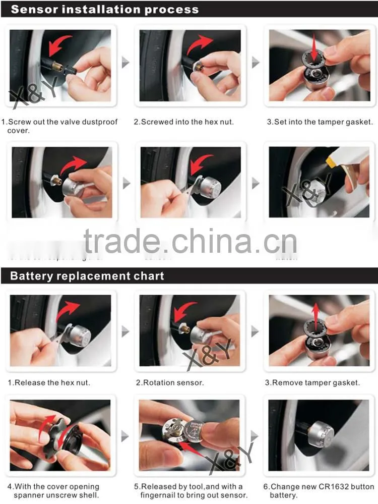 External Sensor WIRELESS TPMS tire pressure monitor system 10 tires truck TPMS XY-TPMS610E