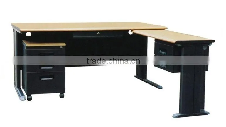 Factory Directly Office Furniture L Shaped Computer Desk with MDF Top Board