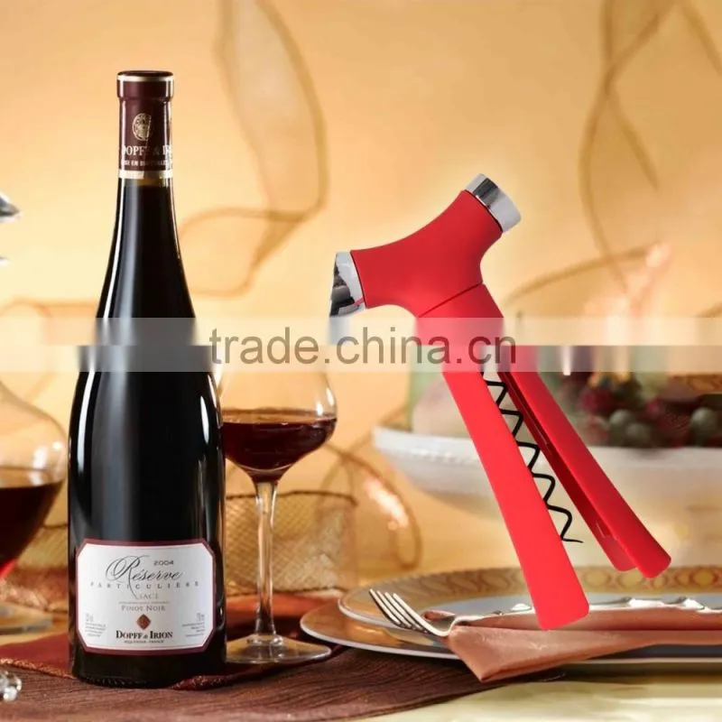 4 in 1 Wine Opener-Screwpull Corkscrew with Pour Spout, Bottle Stopper, Wine Foil Cutter