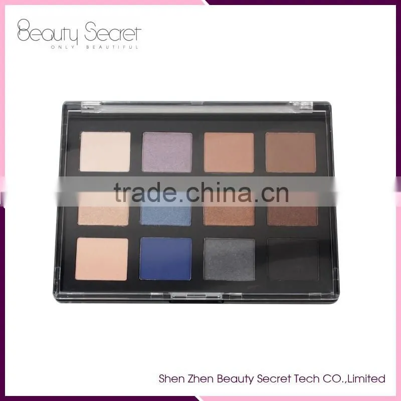 Multi-color shimmer 12 color eyeshadow palette with makeup tool