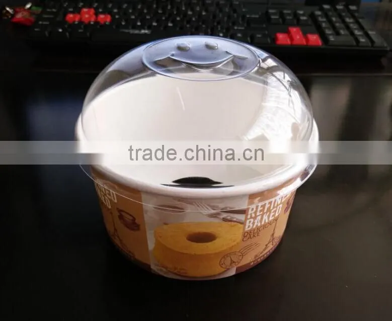 High transparent BOPS bowl lid for paper cake bowl/ Smailing face bowl lids for cake box
