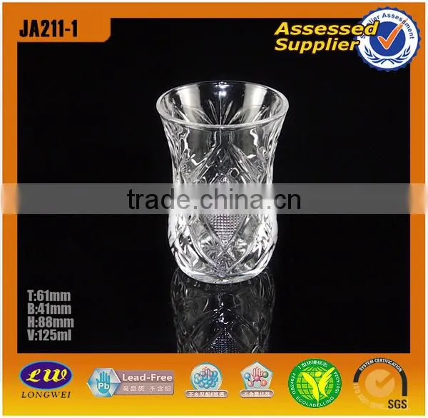 Carved clear wholesale murano glass drinking cup