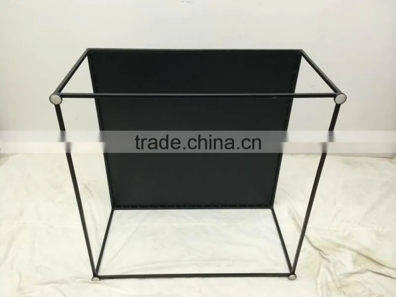 Cheap modern carrara white marble top black steel coffee table