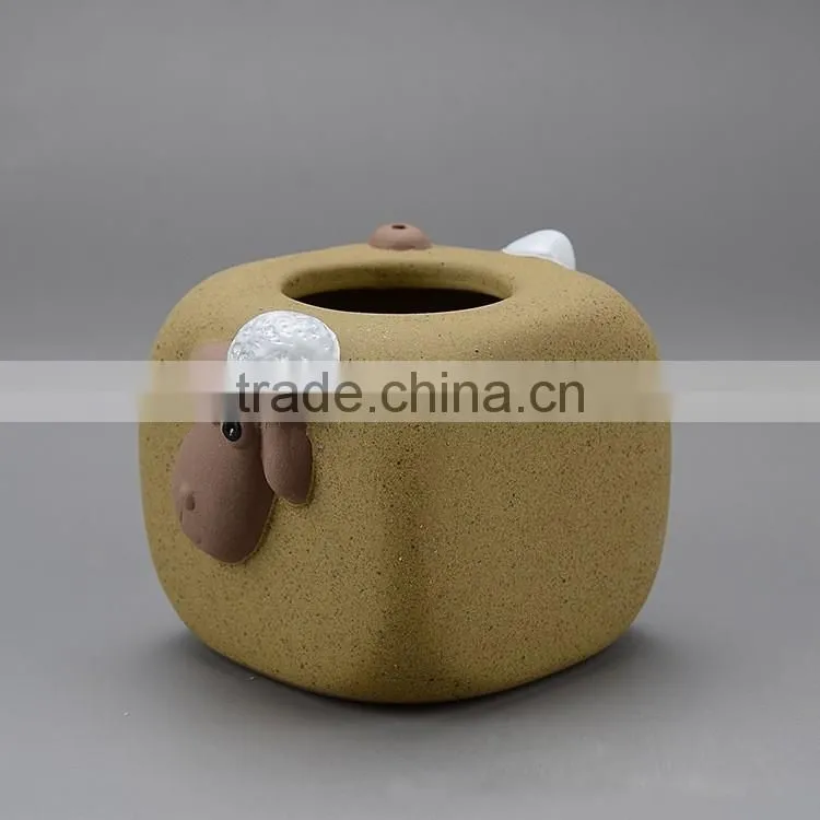 Choi sand pottery crafts cartoon animal small ceramic flower pots