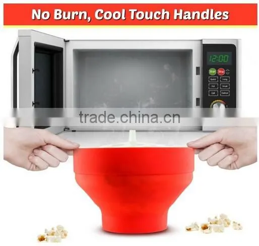 Collapsible Silicone Popcorn Popper,Microwaveable Silicone Popcorn Bucket