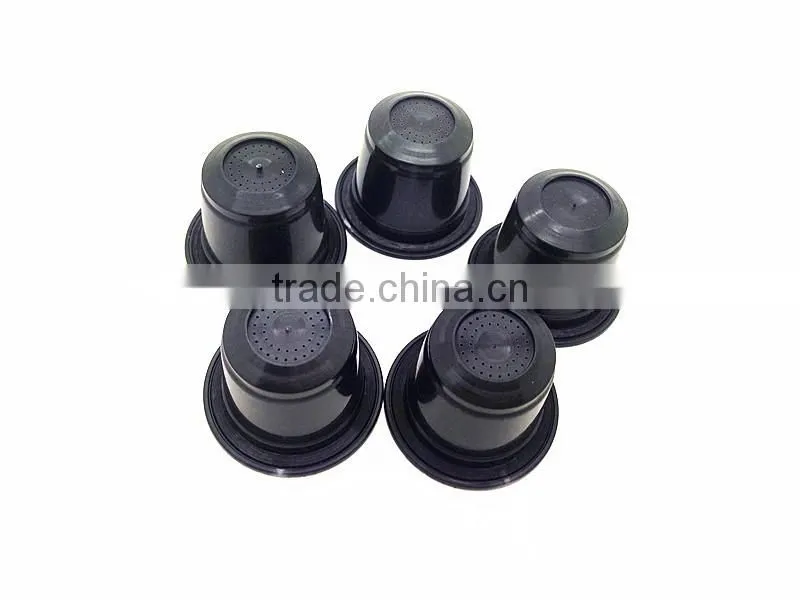 Black Nespresso compatible coffee capsule
