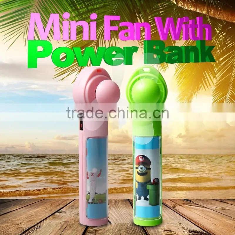 Summer hot mini fan, mini fan with power bank, rechargeble and convenient