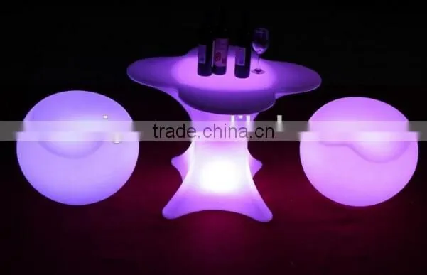 SIGMA 16 Colors Led Light Outdoor Dining Set Flower Shape Table And Chairs