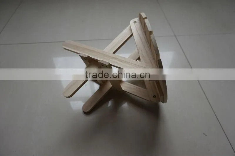 Wooden bench folding stool