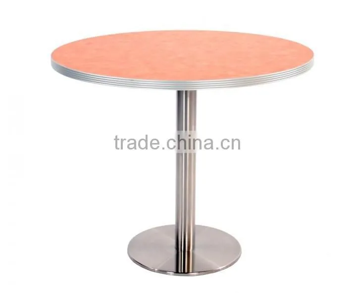 Rose gold Metal stainless steel Frame with Glass-top Round End Table