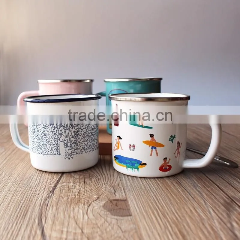 customized printed enamel mugs factory wholesale