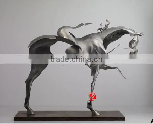 Stainless Steel Abstract Horse Statue For Indoor Decoration