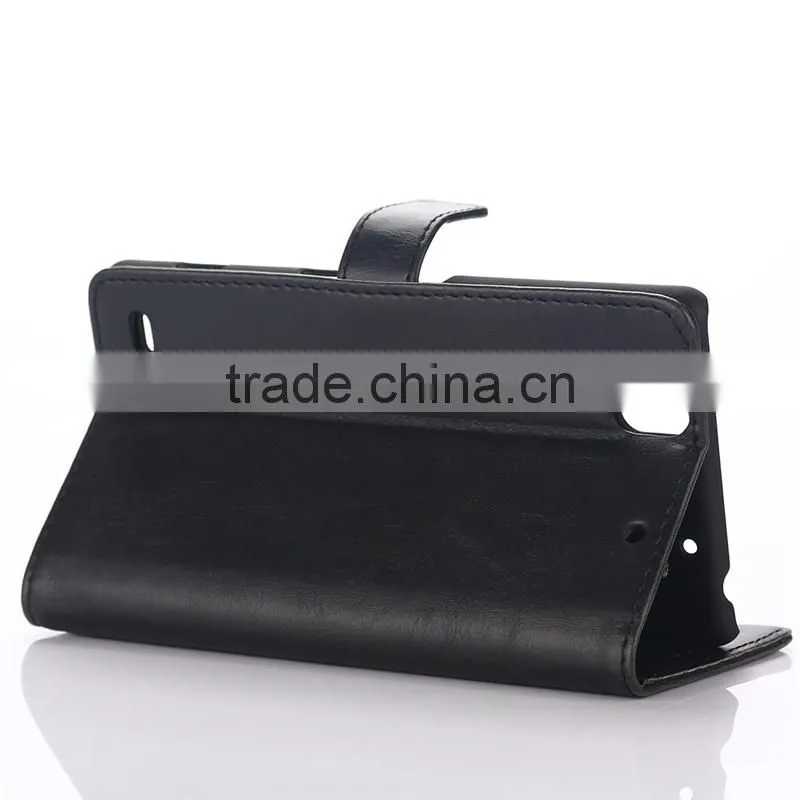High quality crazy-horse PU card bumper/pocket cell phone case for Sony