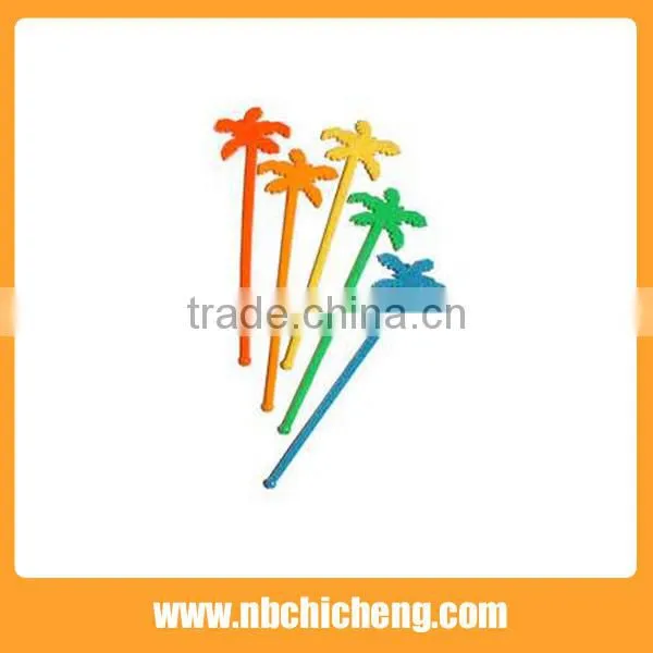 8 pcs Plastic Colorful Swizzle Sticks