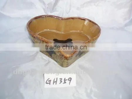 2012 USA hot sale round dolomite Ceramic Pet Feeder with bone printing