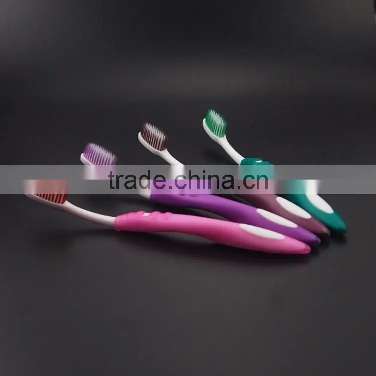 soft slip-resistance handle high quality artificial toothbrush made in factory oem adult teeth whitening toothbrush