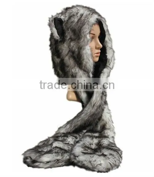 Wolf Shape Animal Hats Plush funny adult animal winter hats