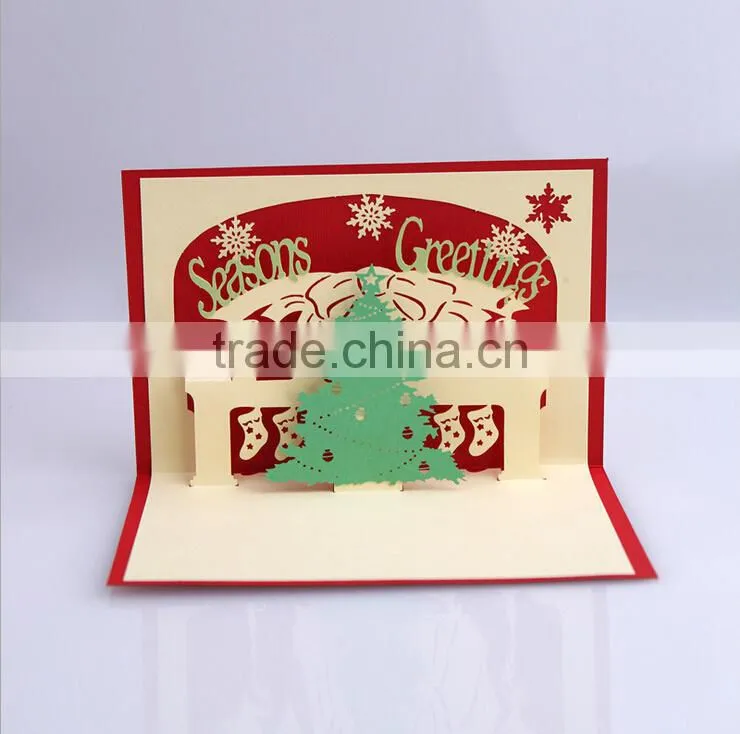 3D Christmas Tree Greeting Cards Handmade Decoration Greeting Card Wholesale