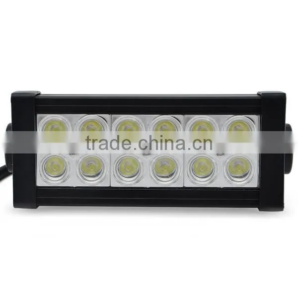 12Pcs X 3W Epistar Bulbs Double Row LED Light Bar Offroad Headlamp LED Bars